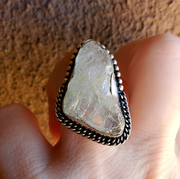 New Titanium Crystal 925 Silver Ring. - Picture 5 of 16